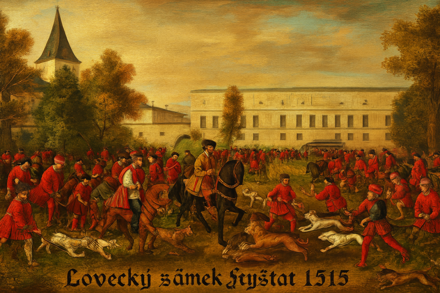 Oblíbenou povinností knížete bylo se svými šlechtici jezdit na lov do okolí zámku