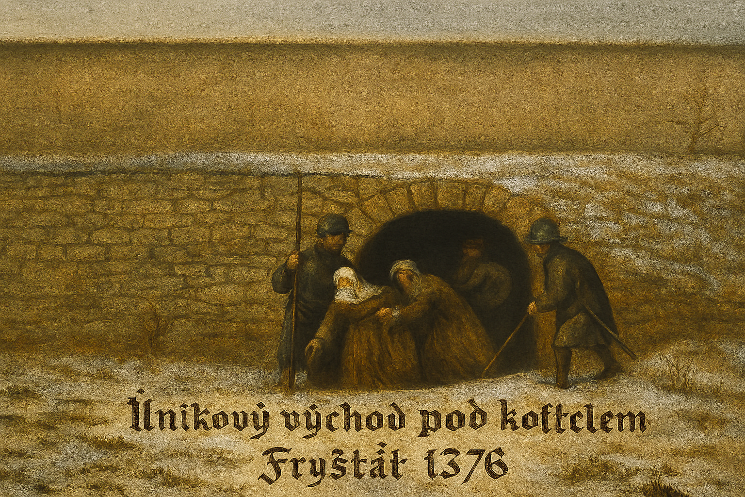 Únikový východ na svahu pod zámeckým kostelem byl součástí gotického opevnění ze 14. století.