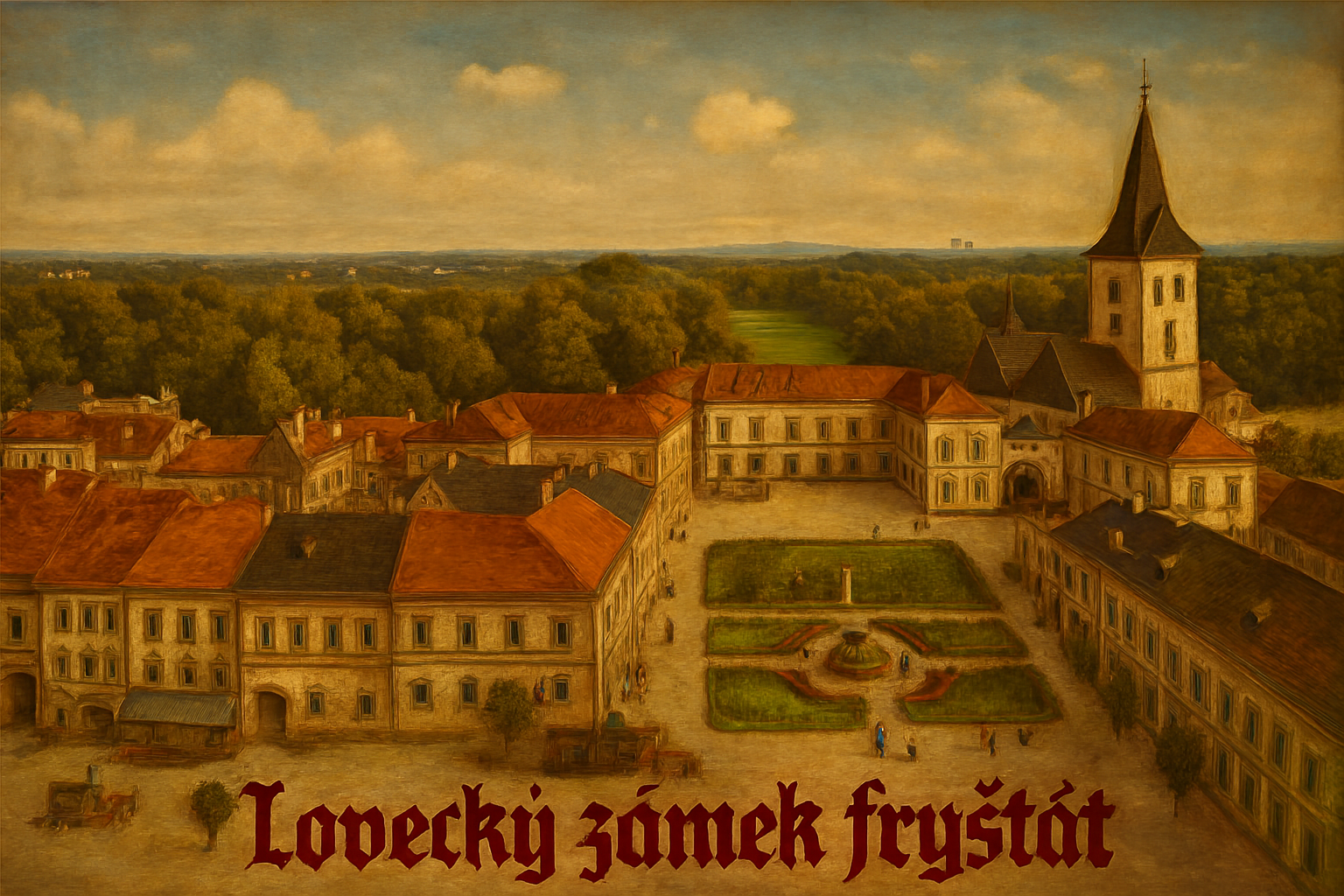 Bílá věž Fryštátského loveckého zámku je od počátku 16. století dominantou celého rezidenčního města