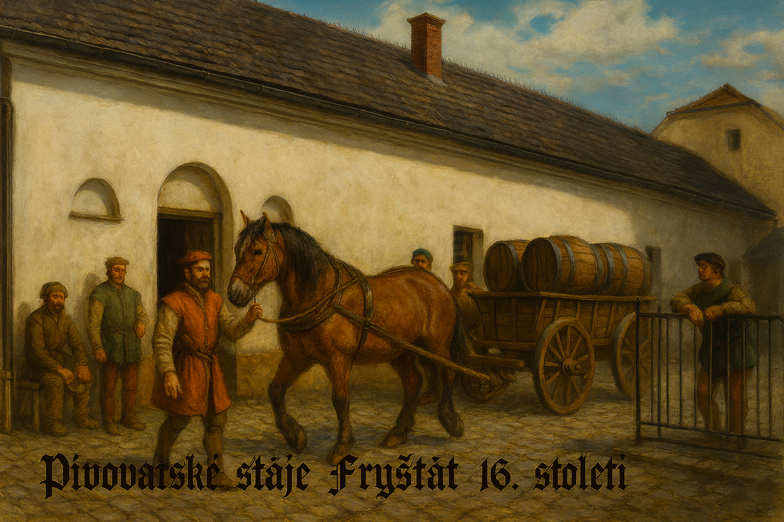 Naprzeciwko browaru znajdują się stajnie, które przetrwały do dziś