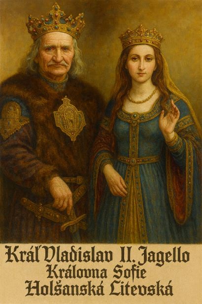 Vladislav II. Jagello s chotí Sofií Holšanskou