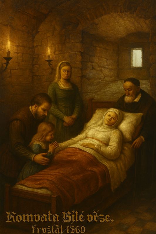 1569 - Komnata Bílé věže s umírající vévodkyní Kateřinou
