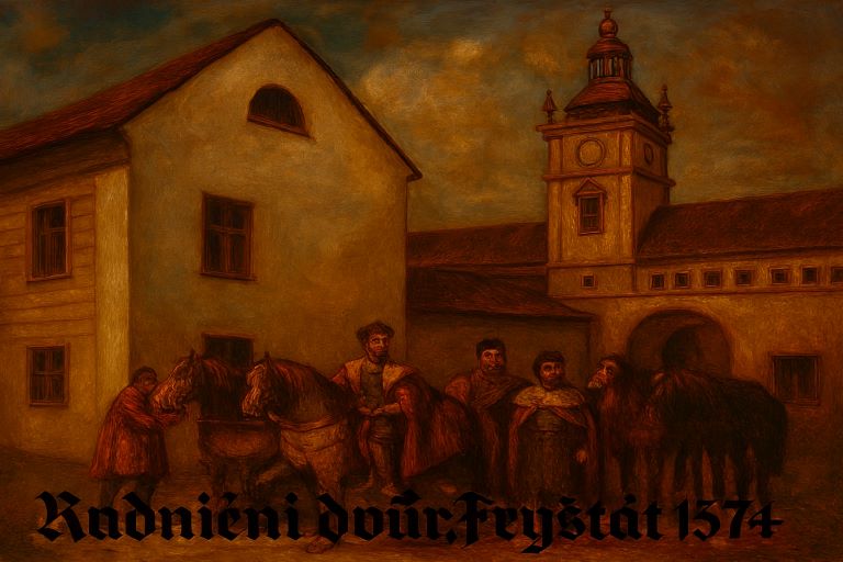 Dvorek Radničního hostince s královým průvodem