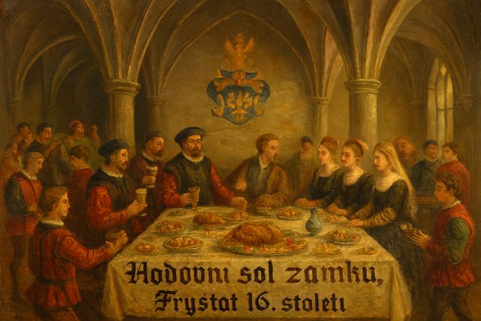Vévoda s dvorem zasedl k večernímu hodování kolem 18-19 hodiny. Nepřítomnost někoho bylo urážkou a porušením dvorské etikety