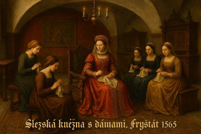 Slezské vévodkyni po celý den dělaly společnost její dvorní dámy. V apartmánu vévodkyně se také věnovaly nějakým ručním pracím