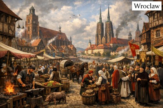 Hlavní město Wroclaw, rok 1400